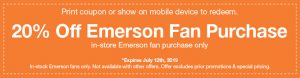 Emerson Ceiling Fan Coupon