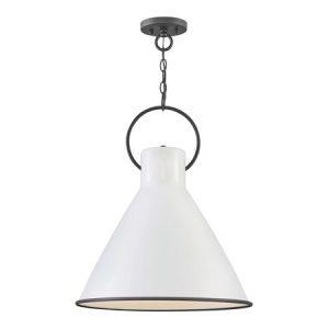 Winnie Collection 1-Light Pendant in Polished White with Oversized Black Loop Hinkley 3555PT $399.00
