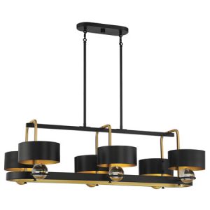 Chambord Collection 6-Light Chandelier in Vintage Black with Warm Brass Accents Lighting One V6-L1-2924-6-51 https://lights.premierlightingca.com/9997550