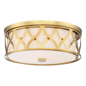 Minka-Lavery Collection LED Flush Mount in Liberty Gold with Etched White Glass Shade Minka-Lavery 840-249-L