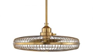 Wetherby Collection LED Fan D’Lier in Warm Brass with 14” Integrated Fan and Classic Cage Frame Savoy 29-FD-122-322