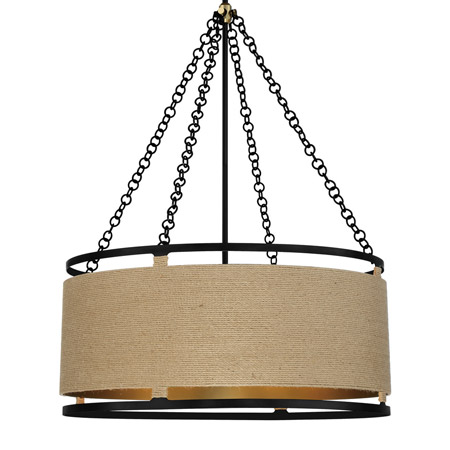 Windward Passage Collection 6-Light Pendant in Coal and Soft Brass 9951797