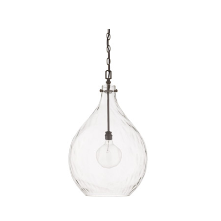 Independence Collection 1-Light Pendant in Farm House with Clear Water Glass 105550