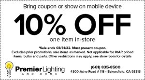 Premier Lighting 10% Off Lighting Coupon