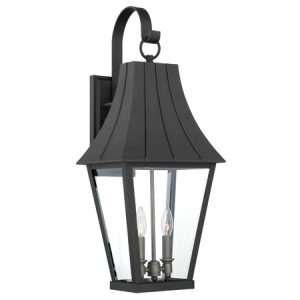 Chateau Grande Collection 2-Light Outdoor Wall Lantern in Col with Gold Accents Minka 72782-66G