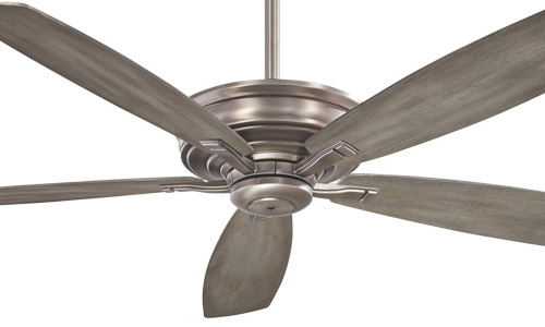 Kafé Collection 52” 5-Blade Ceiling Fan in Burnished Nickel with Seashore Grey Blades F695-BNK