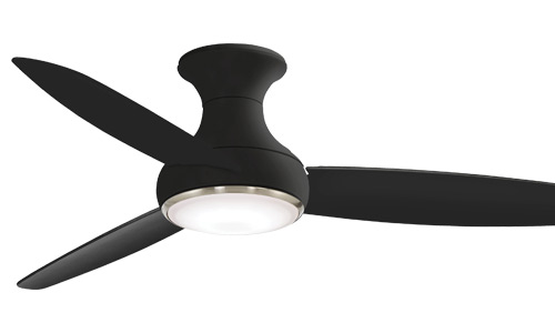 Concept III Collection 54” 3-Blade Ceiling Fan in Coal with Coal Blades and Etched Opal Glass LED Light F467L-CL