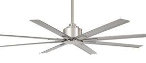 Xtreme H2O Collection 65” 8-Blade Ceiling Fan in Brushed Nickel with Silver Blades Minka Aire F896-65-BNW