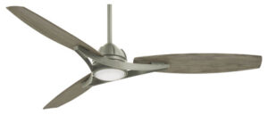 Molino LED Collection 65” 3-Blade Ceiling Fan in Burnished Nickel with Seashore Grey Blades and Etched Opal LED Light Minka Aire F742L-BNK