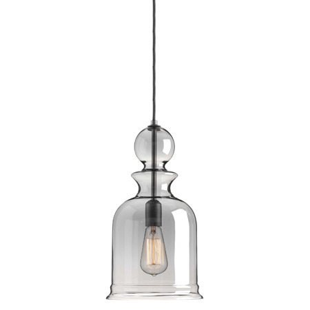 Staunton Collection 1-Light Pendant in Graphite with Smoke Glass Bell Shade P5333-143