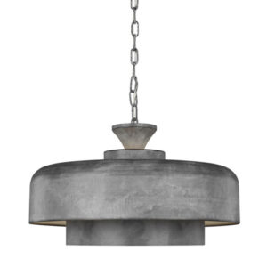 Haymarket Collection 1-Light Pendant in Weathered Galvanized Metal and White Painted Interior Generation Lighting EP1001WGV