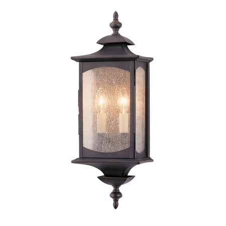 Market Square Collection 2-Light Outdoor Lantern in Oil Rubbed Bronze with Clear Seeded Glass Panels Generation Lighting OL2601ORB