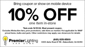 10% Off Lighting and Decor at Premier Lighting