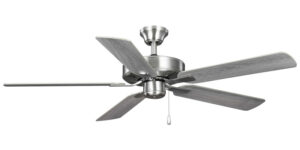 Airpro Collection 52” 5-Blade Ceiling Fan in Brushed Nickel with Grey Weathered Wood Blades Progress 250084-009