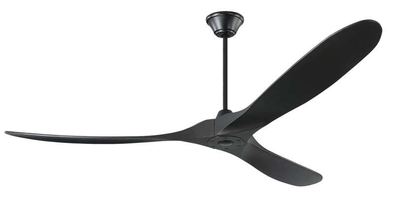 Best Large Room Maverick Collection 70” 3-Blade Ceiling Fan in Matte Black with Matte Black Blades Monte Carlo 3MAVR70BK