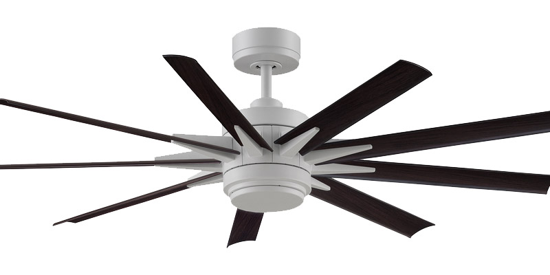 Best with Integrated Light 84” 9-Blade Ceiling Fan in Matte White with Weathered Wood Blades* Fanimation MAD8152-MWW with BPW8152-64MWW Blades