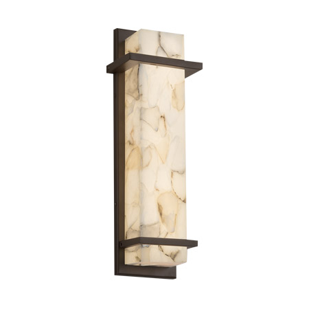 Alabaster Rock Collection LED Wall Sconce in Dark Bronze with Genuine Alabaster Rock Shade Justice Designs ALR-7614W-DBRZ