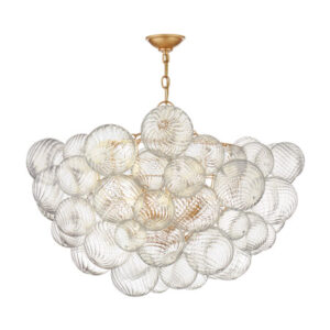 Talia Collection 8-Light Chandelier in Gild with Clear Swirled Glass Shades Visual Comfort JN 5112G/CG