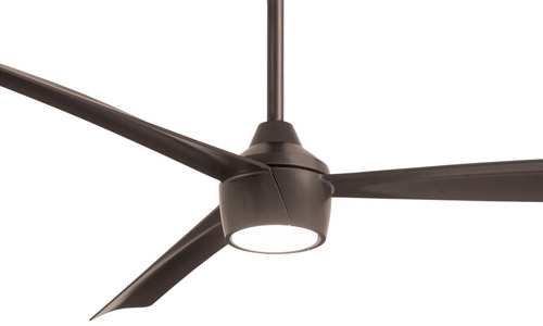 Skinnie Collection 56” 3-Blade Ceiling Fan in Oil Rubbed Bonze with Integrated LED Light and Frosted White Lens Minka Aire F626L-orb