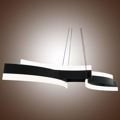 Arcs Collection LED Linear Pendant in Black with White Acrylic Diffuser Modern Forms PD-31058-BK