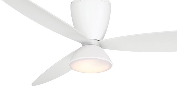 Hourglass Collection 58” 3-Blade Ceiling Fan in Flat White with Etched White LED Lens Minka Aire F468L-WHF