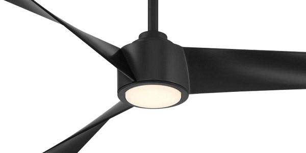 Pike Collection 56” 3-Blade Ceiling Fan in Coal with Etched White LED Lens Minka Aire F774L-CL