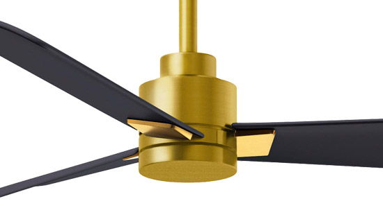 56” alessandra 3-Blade Ceiling Fan in Brushed Brass with Matte Black Blades