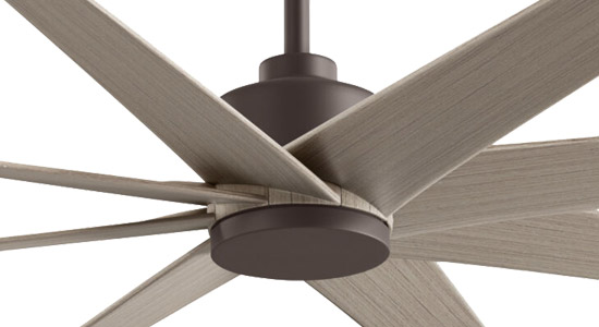 64” ariella 8-Blade Ceiling Fan in Textured Bronze with Gray Ash Tone Blade